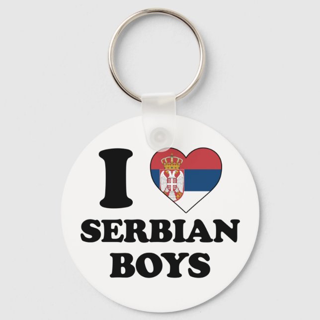 Chaveiro Eu amo meninos sérvios (Frente)