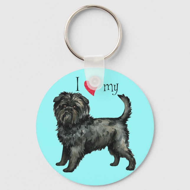 Chaveiro Eu amo meu affenpinscher (Frente)
