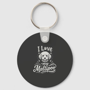 Chaveiro Eu Amo Meu Amante de Cachorro Maltipoo