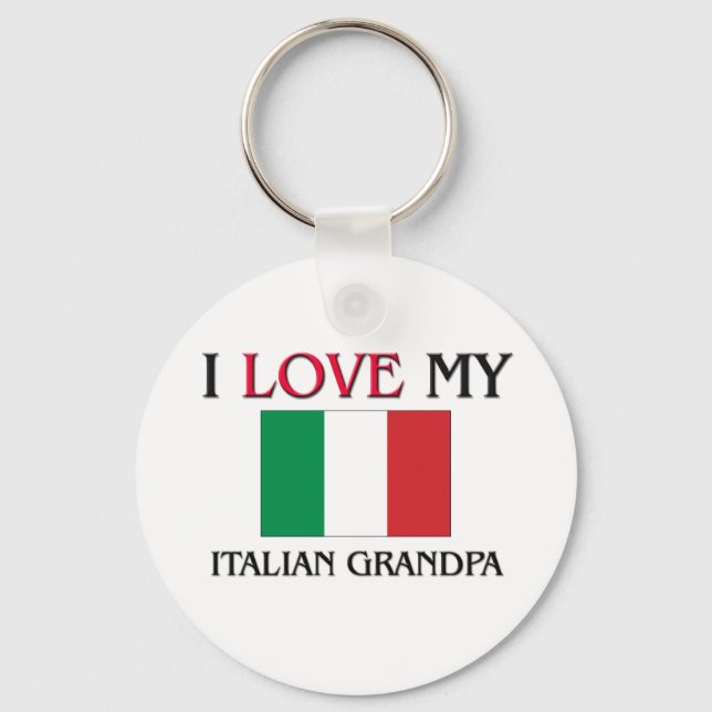 Chaveiro Eu Amo Meu Avô Italiano (Frente)