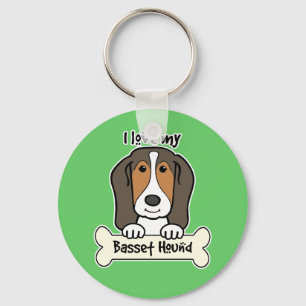 Chaveiro Eu amo meu Basset Hound