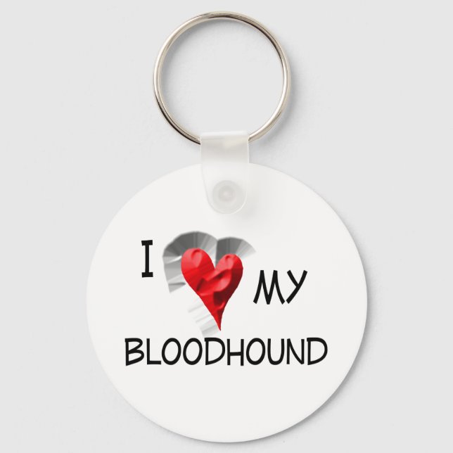Chaveiro Eu Amo Meu Bloodhound (Frente)