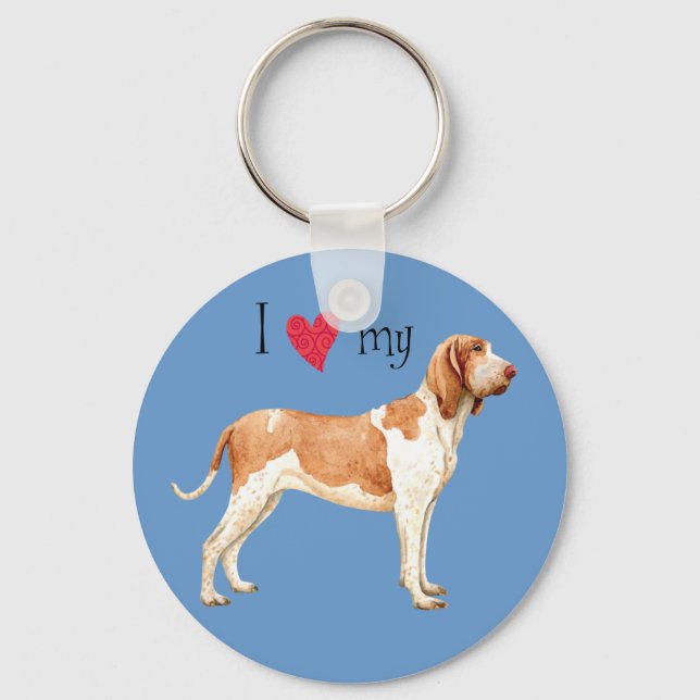 Chaveiro Eu amo meu Bracco Italiano (Frente)