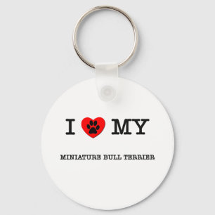 CHAVEIRO EU AMO MEU BULL TERRIER DIMINUTO