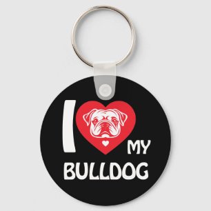 Chaveiro Eu Amo Meu Bulldog - Engraçado E Bonito Presente D