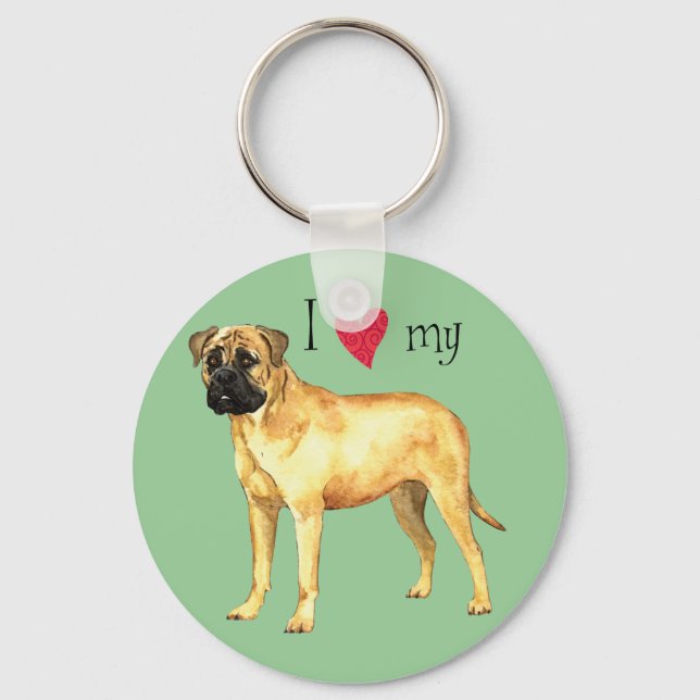 Chaveiro Eu amo meu Bullmastiff (Frente)