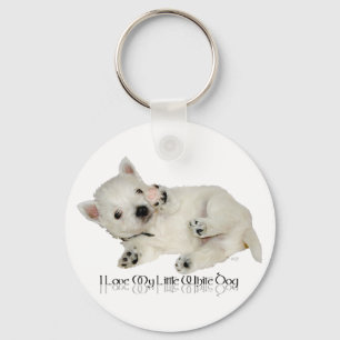 Chaveiro Eu Amo Meu Cachorrinho Branco - Filhote Westie