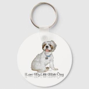 Chaveiro Eu Amo Meu Cachorrinho Branco - Shih Tzu