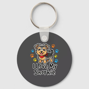 Chaveiro Eu Amo Meu Cachorro Snorkie Schnauzer Yorkie Mistu