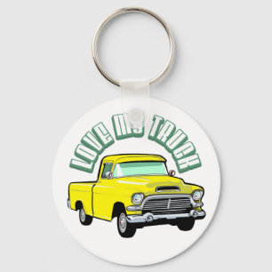 Chaveiro Eu amo meu caminhão - velho, recolhimento amarelo