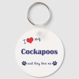Chaveiro Eu amo meu Cockapoos (os cães múltiplos)