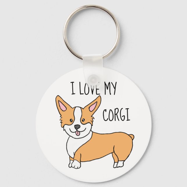 Chaveiro Eu Amo Meu Corgi (Frente)