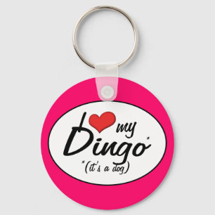 Chaveiro Eu amo meu Dingo (é um cão)