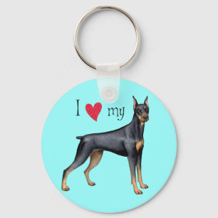 Chaveiro Eu amo meu Doberman