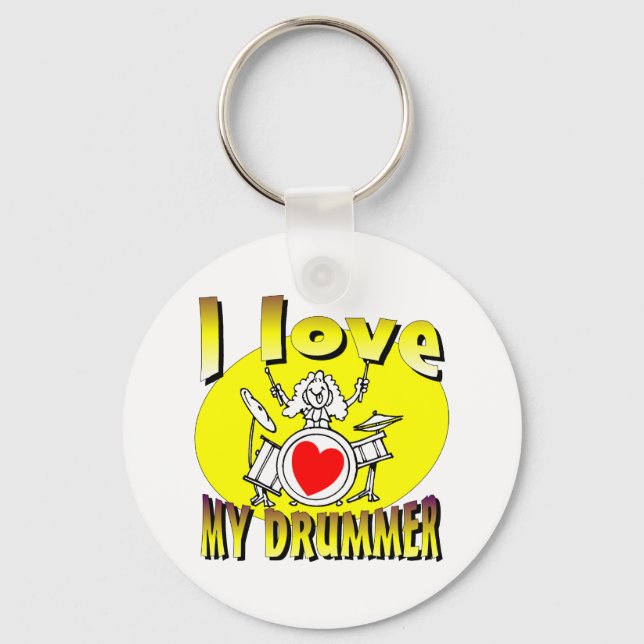 Chaveiro Eu Amo Meu Drummer (Frente)