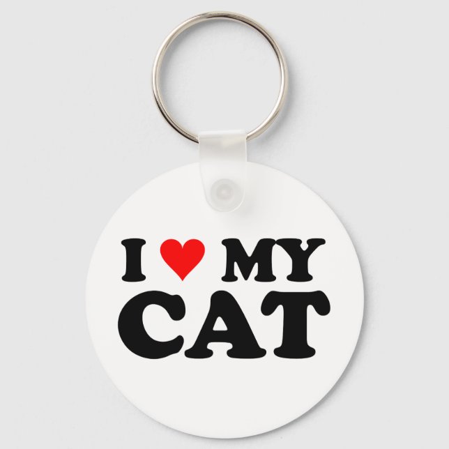 Chaveiro Eu Amo Meu Gato (Frente)