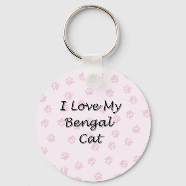 Chaveiro Eu Amo Meu Gato Bengala (Frente)