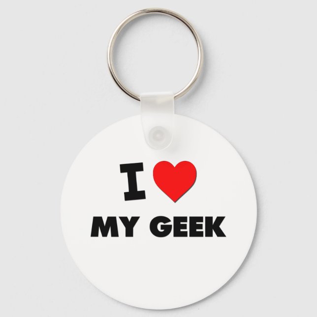 Chaveiro Eu Amo Meu Geek (Frente)