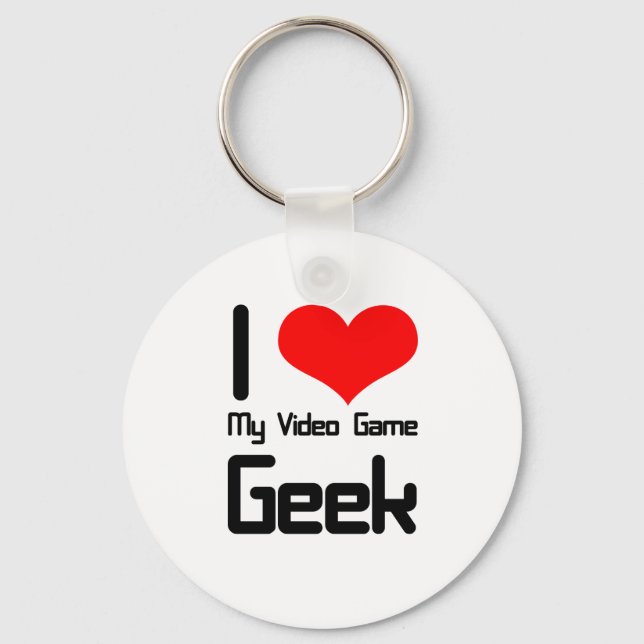 Chaveiro Eu amo meu geek de videogame (Frente)