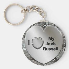 Chaveiro Eu Amo Meu Jack Russell Heart Keychain