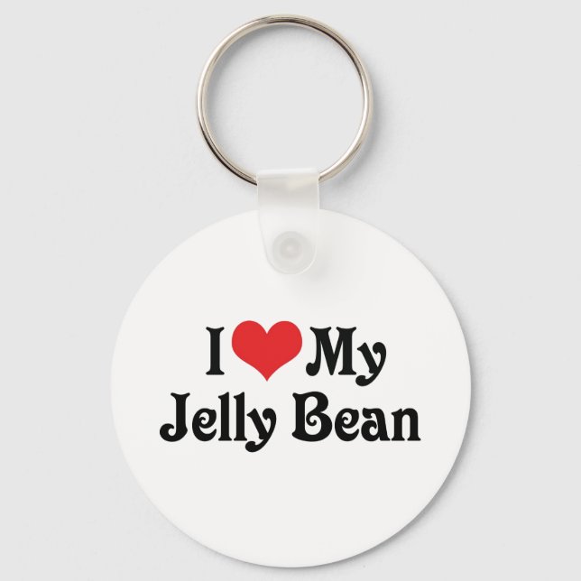 Chaveiro Eu Amo Meu Jelly Bean (Frente)