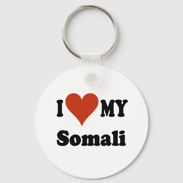 Chaveiro Eu Amo Meu Merchandise Gato Somali (Frente)