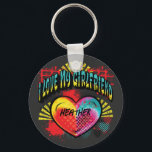 Chaveiro Eu Amo Meu Nome Personalizado De Grafite Namorada<br><div class="desc">Um presente legal e único para ele ou para ela. Declarar ao mundo que você ama seu namorada. Monograma com nome. Estilo de arte de grafite retrô e quadril com coração de amor.</div>