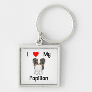 Chaveiro Eu amo meu Papillon (a imagem)