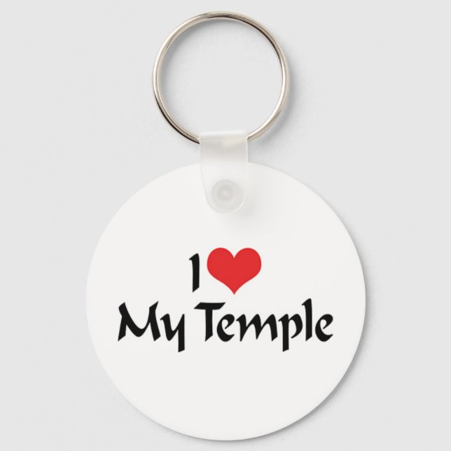 Chaveiro Eu Amo Meu Pingente de Templo (Frente)