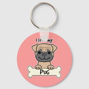 Chaveiro Eu Amo Meu Pug