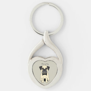 Chaveiro Eu Amo Meu Pug