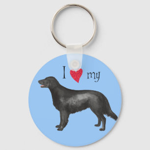Chaveiro Eu Amo meu Retriever Revestido Plana