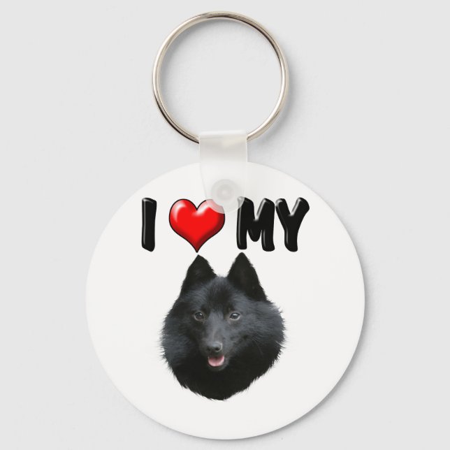 Chaveiro Eu Amo Meu Schipperke (Frente)