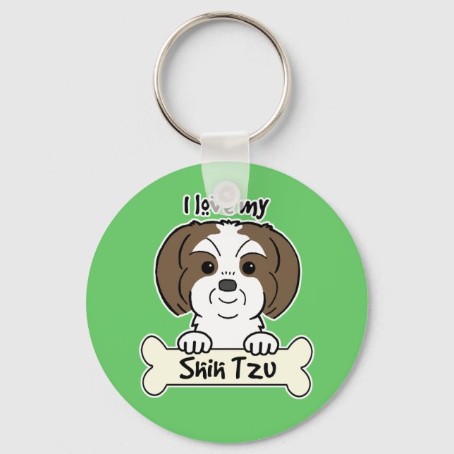 Chaveiro Eu Amo Meu Shih Tzu (Frente)