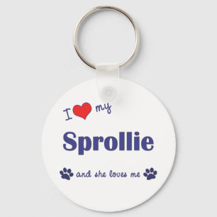 Chaveiro Eu amo meu Sprollie (o cão fêmea)