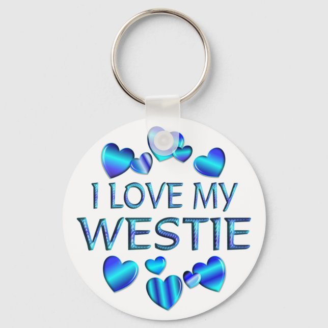 Chaveiro Eu Amo Meu Westie (Frente)