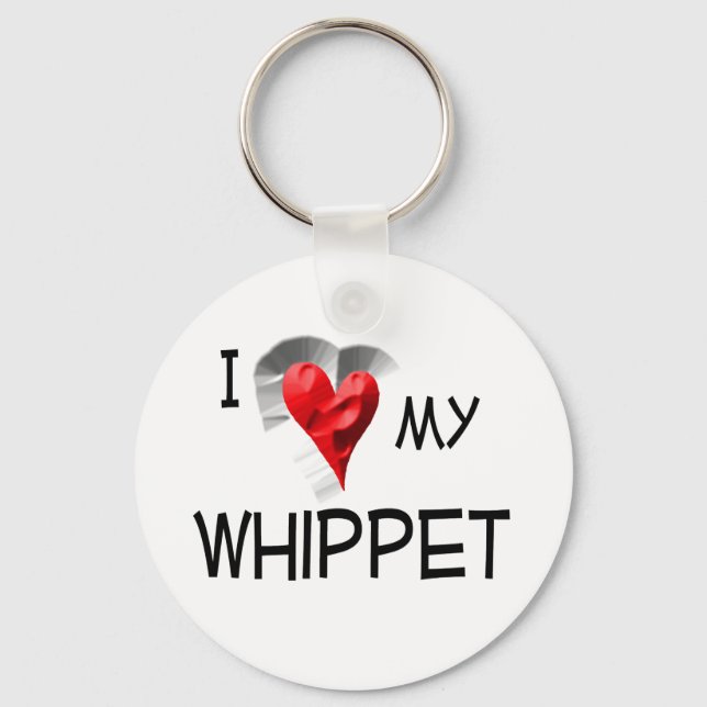 Chaveiro Eu Amo Meu Whippet (Frente)
