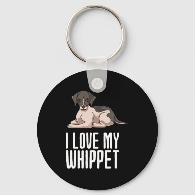 Chaveiro Eu Amo Meu Whippet (Frente)