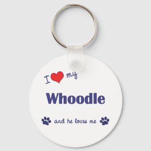 Chaveiro Eu amo meu Whoodle (o cão masculino)
