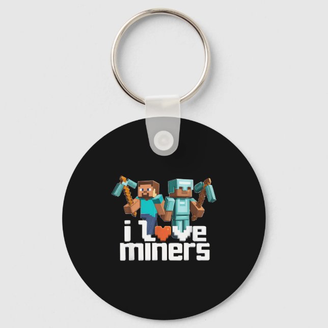 Chaveiro Eu Amo Mineiros Fun Mining Gamer Xel Ckaxe  (Frente)