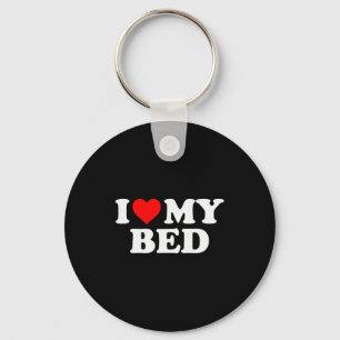 Chaveiro Eu Amo Minha Cama - Coração Vermelho