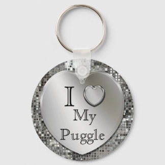 Chaveiro Eu Amo Minha Chave Cardíaca Puggle