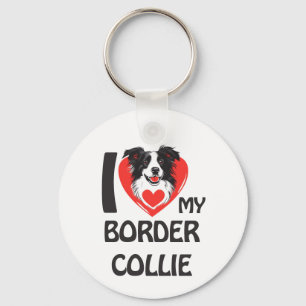 Chaveiro Eu Amo Minha Collie Fronteira - Cachorro Gelado E