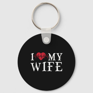 Chaveiro Eu Amo Minha Esposa Coração Vermelho Engraçado Dia