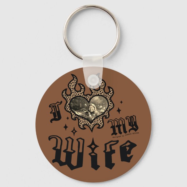 Chaveiro Eu Amo Minha Esposa - Guepardo - DingusDesign  (Frente)