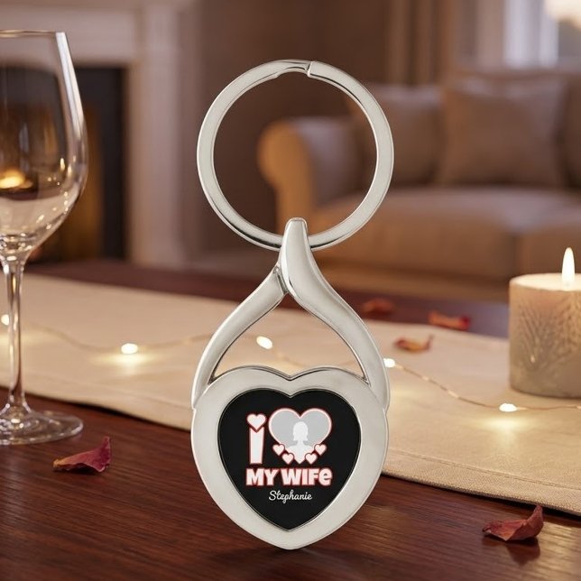 Chaveiro Eu Amo Minha Esposa Personalizado – Adicionar Nome (Criador carregado)