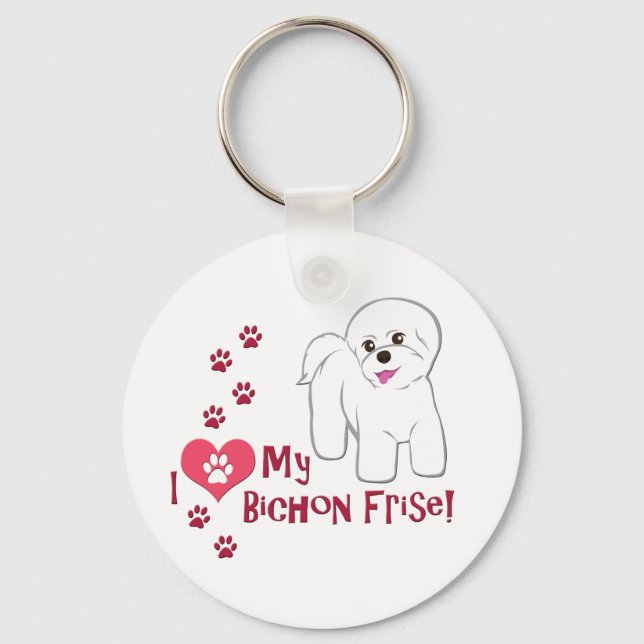 Chaveiro Eu Amo Minha Festa Bichon! (Frente)