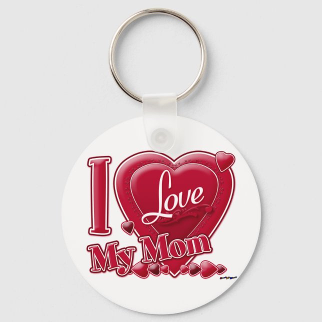 Chaveiro Eu amo minha mãe vermelha (Frente)