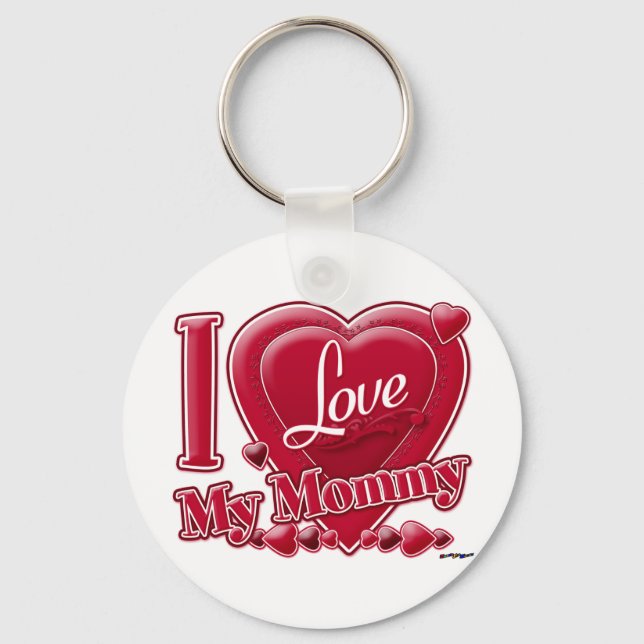 Chaveiro Eu amo minha Mamãe - coração (Frente)
