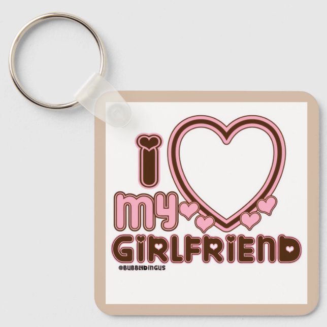 Chaveiro Eu Amo Minha Namorada Pulseira Personalizada (Frente)